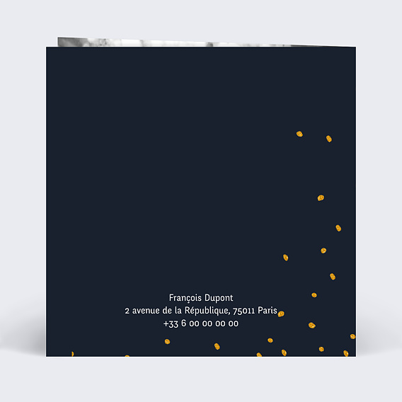 Invitation anniversaire Poussières Étoiles Verso