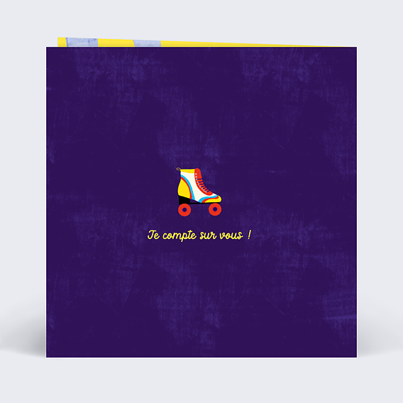 Invitation anniversaire Roller Disco Verso