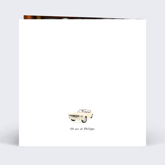 Invitation anniversaire Voiture Classique Verso