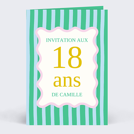 Invitation anniversaire Wavy stripes