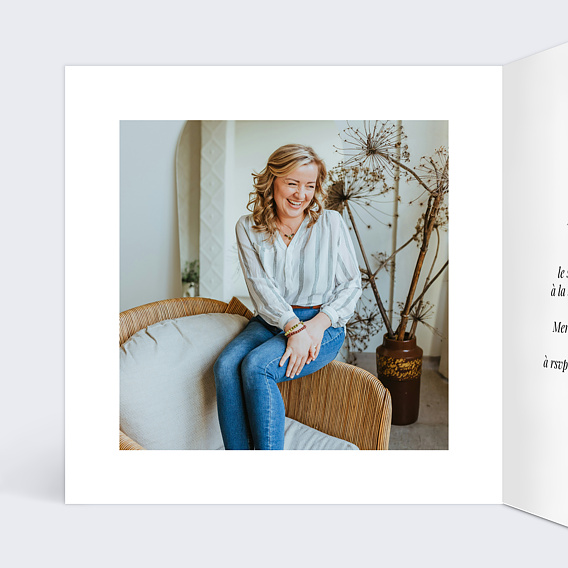 Invitation anniversaire Années en photos Intérieur Gauche