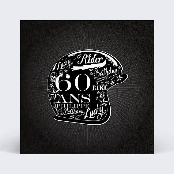 Invitation Anniversaire Adulte Casque de moto
