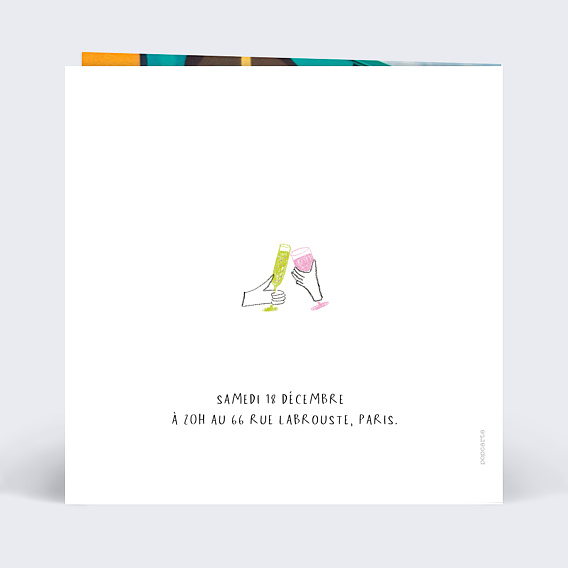 Invitation Anniversaire Adulte Levons nos Verres Dessin