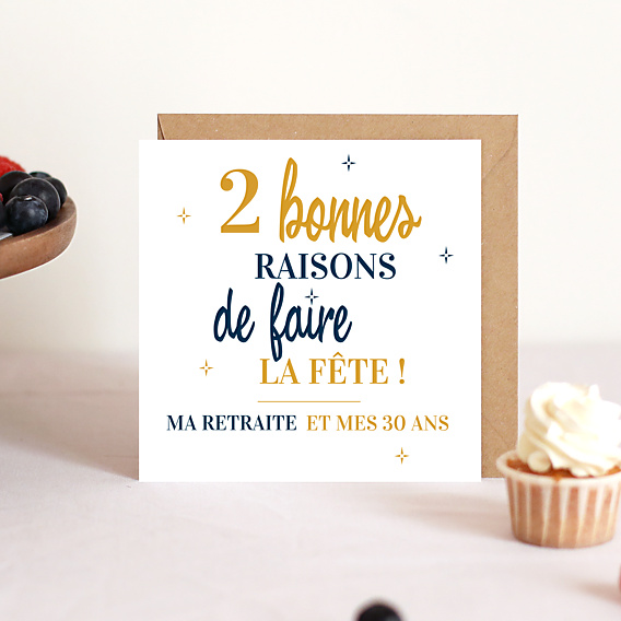 Invitation Anniversaire Adulte 2 en 1
