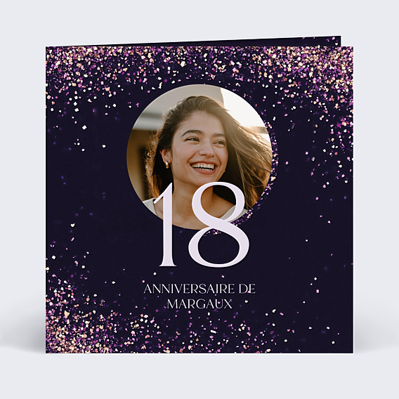 Invitation Anniversaire Adulte Paillettes roses