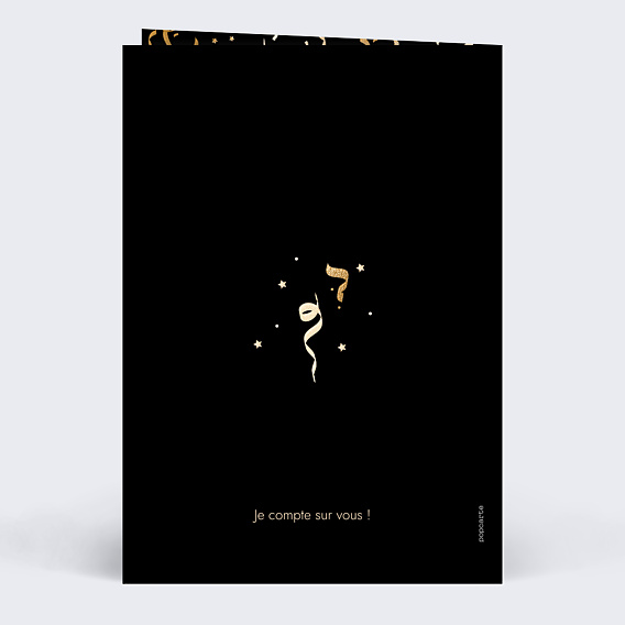 Invitation Anniversaire Adulte Motif Noir & Or Photo