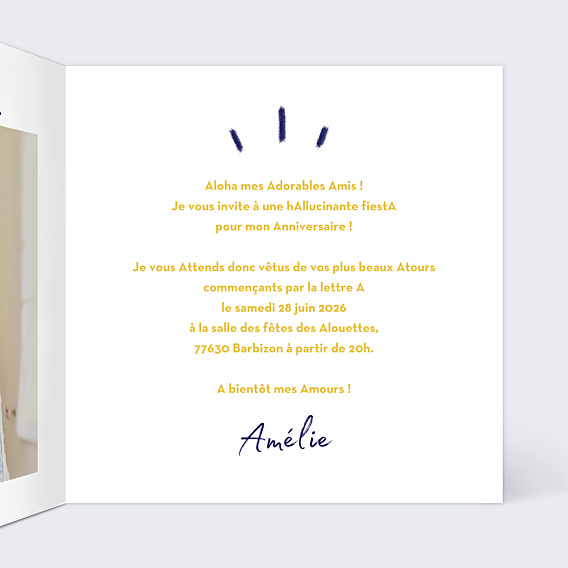 Invitation Anniversaire Adulte Soirée Lettre