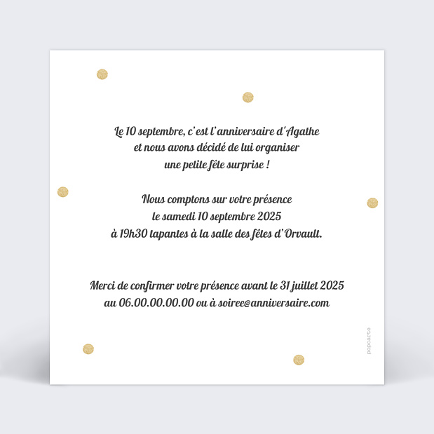 Invitation Anniversaire Surprise Popcarte Invitation Anniversaire Surprise Popcarte