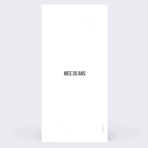 Invitation anniversaire Typographie Cadre Verso