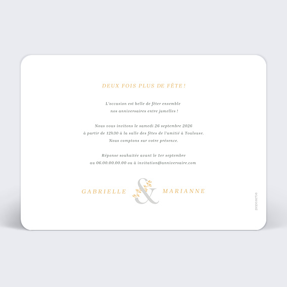 Invitation Anniversaire Adulte Anniversaire Double