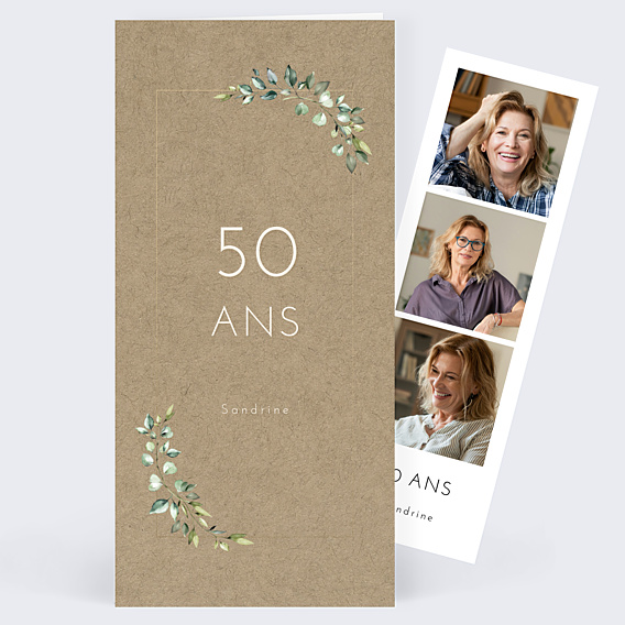 Invitation Anniversaire Adulte Eucalyptus Elégant