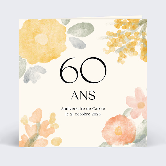 Invitation anniversaire Jardin aquarelle