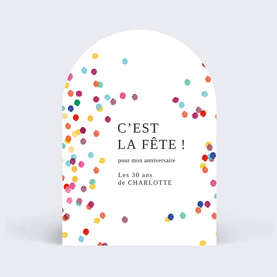 Invitation Anniversaire Adulte Confettis Colorés