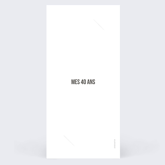 Invitation anniversaire Typographie Cadre Verso