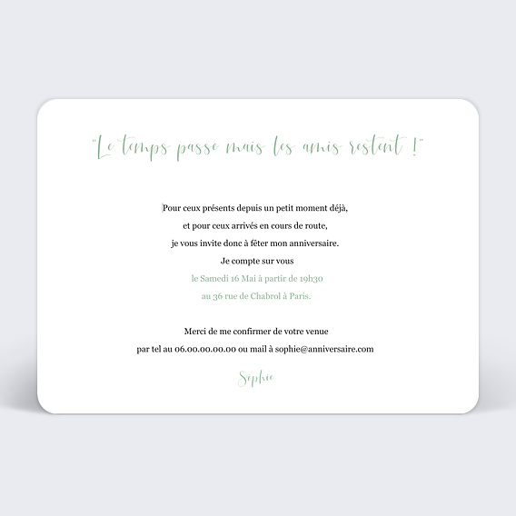 Invitation anniversaire Anniversaire Cinématic 2 Photos Verso