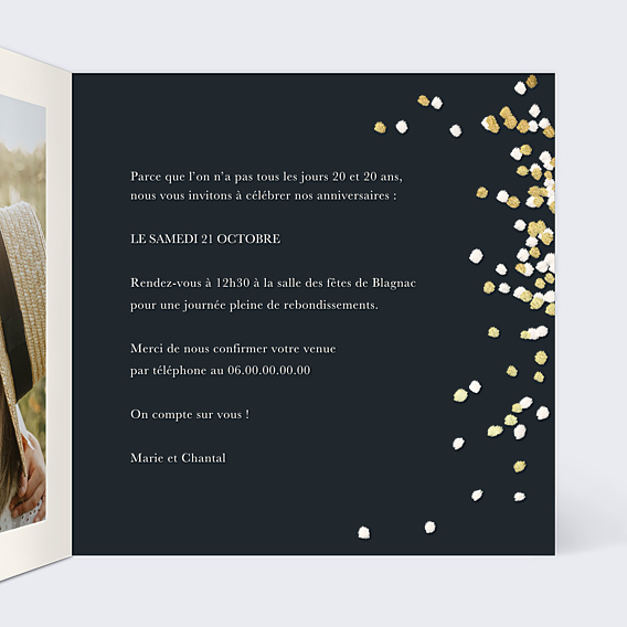 Invitation Anniversaire Adulte Double milestones