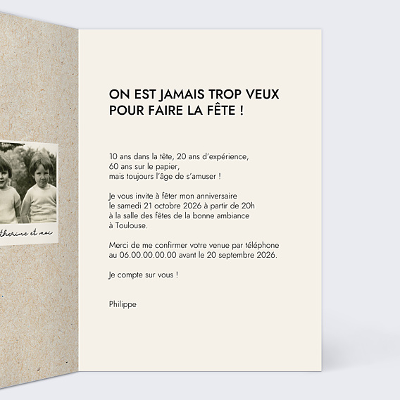 Invitation Anniversaire Adulte Autodérision Age