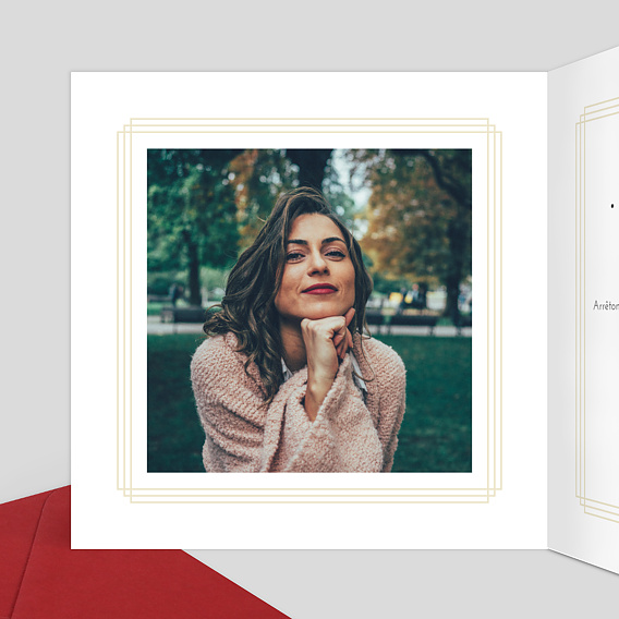 Invitation Anniversaire Adulte Dorure Cadre Multiphoto