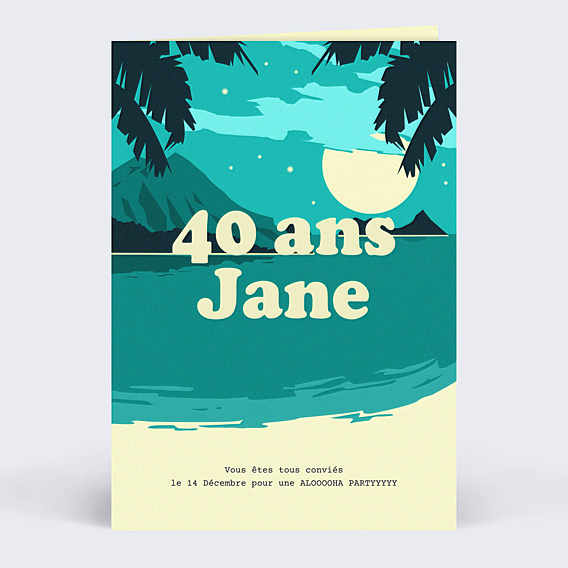 Invitation Anniversaire Adulte Une Nuit à Hawaï