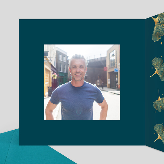 Invitation anniversaire Délicats Ginkgos Intérieur Gauche