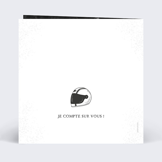 Invitation anniversaire Moto Vintage Verso