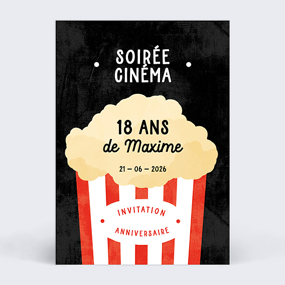 Invitation Anniversaire Adulte Soirée Cinéma