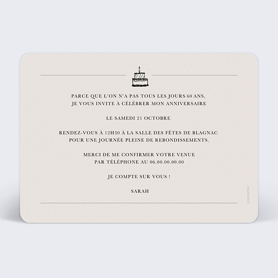 Invitation Anniversaire Adulte Télégramme