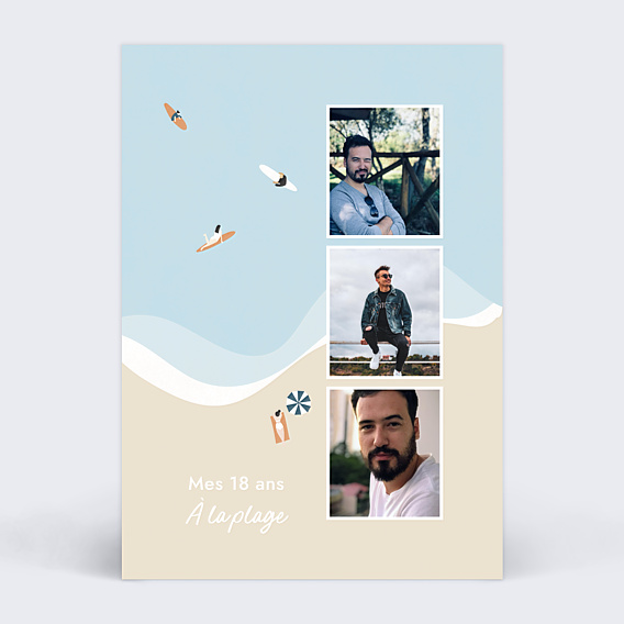 Invitation anniversaire Surfer Vibe