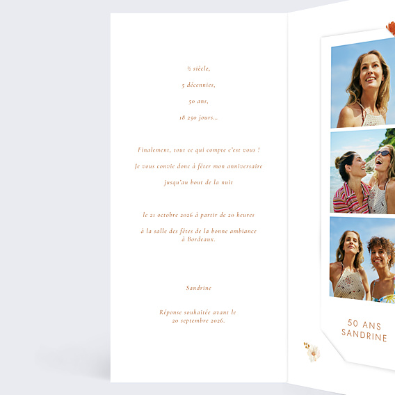 Invitation Anniversaire Adulte Bouquet parfumé décomposé