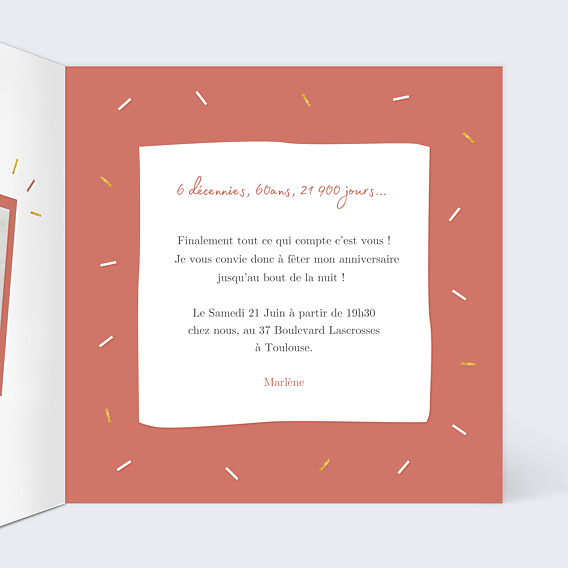Invitation Anniversaire Adulte Graphique