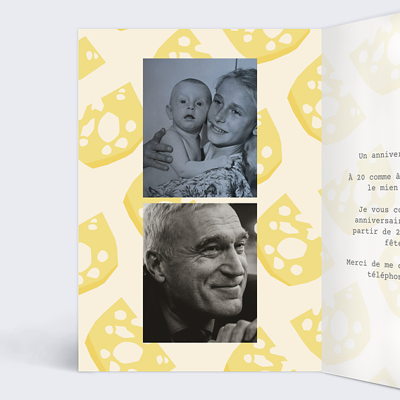 Invitation anniversaire Bien Vieillir Intérieur Gauche