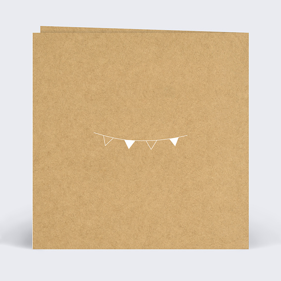 Invitation anniversaire Fanions Bucoliques Kraft Verso