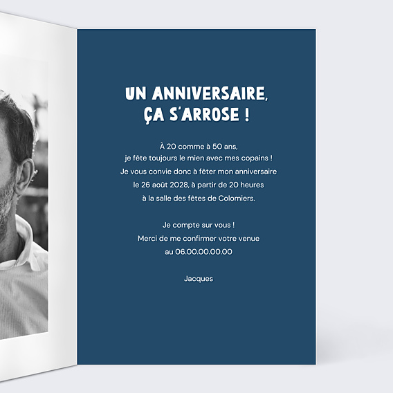 Invitation Anniversaire Adulte Verres colorés