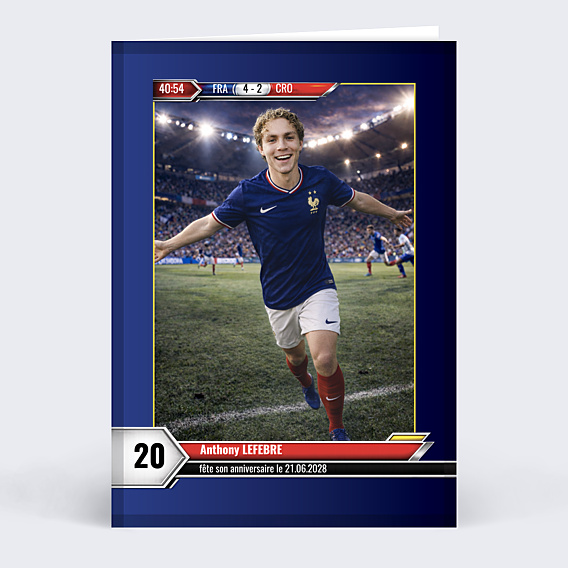 Invitation Anniversaire Adulte Portrait en footballeur