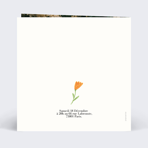 Invitation Anniversaire Adulte Motif Floral Verso