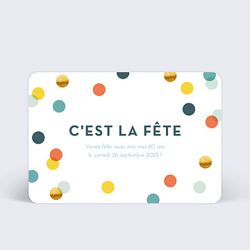 Invitation Anniversaire Adulte Confettis Chic