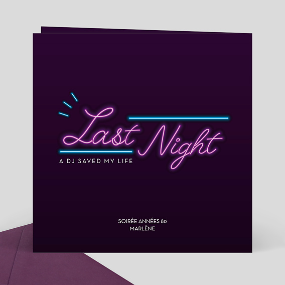 Invitation anniversaire  Soirée Années 80 Verso