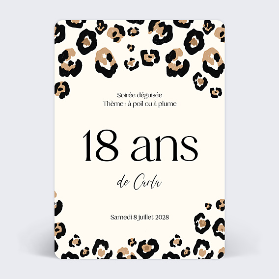 Invitation anniversaire Imprimé animal