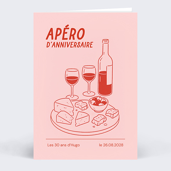 Invitation Anniversaire Adulte Plateau apéro
