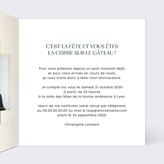 Invitation Anniversaire Adulte Gatsby
