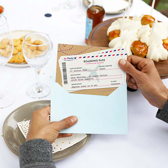Invitation anniversaire Boarding Pass Après 4
