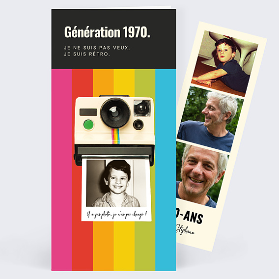 Invitation Anniversaire Adulte Polaroïd