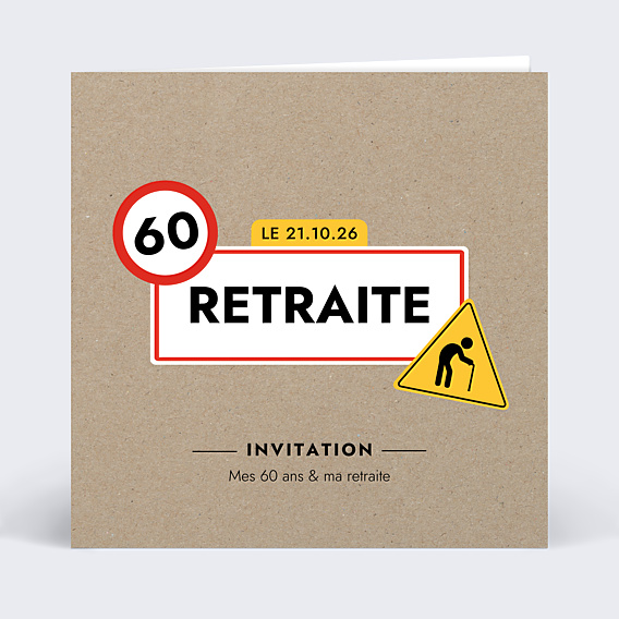 Invitation Anniversaire Adulte Panneau Retraite
