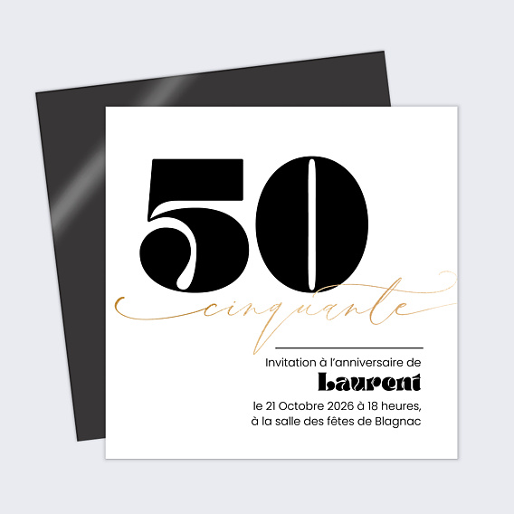 Invitation Anniversaire Adulte 50 ans Moderne