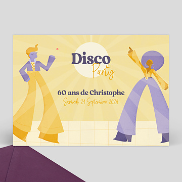 Invitation Anniversaire Adulte Disco Dancer 