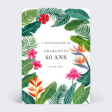 Invitation anniversaire adulte Paradis Exotique