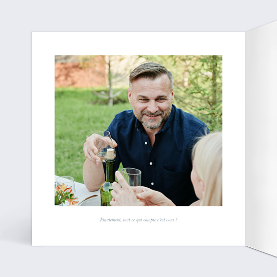 Invitation Anniversaire Adulte Photo Souvenir Argenté 50