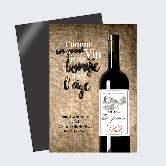 Invitation anniversaire Millésimé