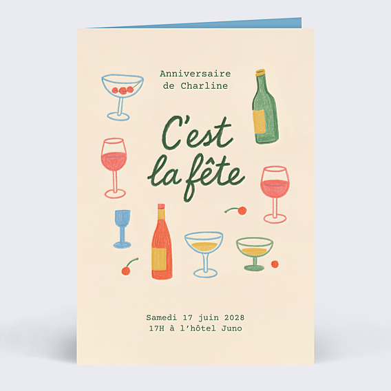 Invitation Anniversaire Adulte Fête printanière