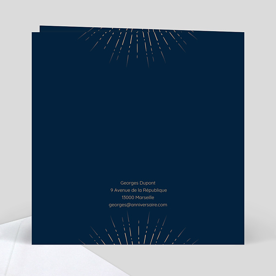 Invitation anniversaire Feux Artifices Verso